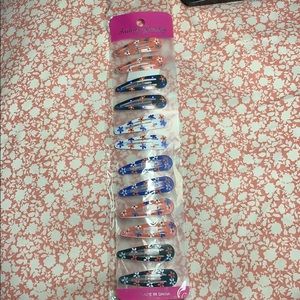 Hair snap clips (multi color floral patterns)